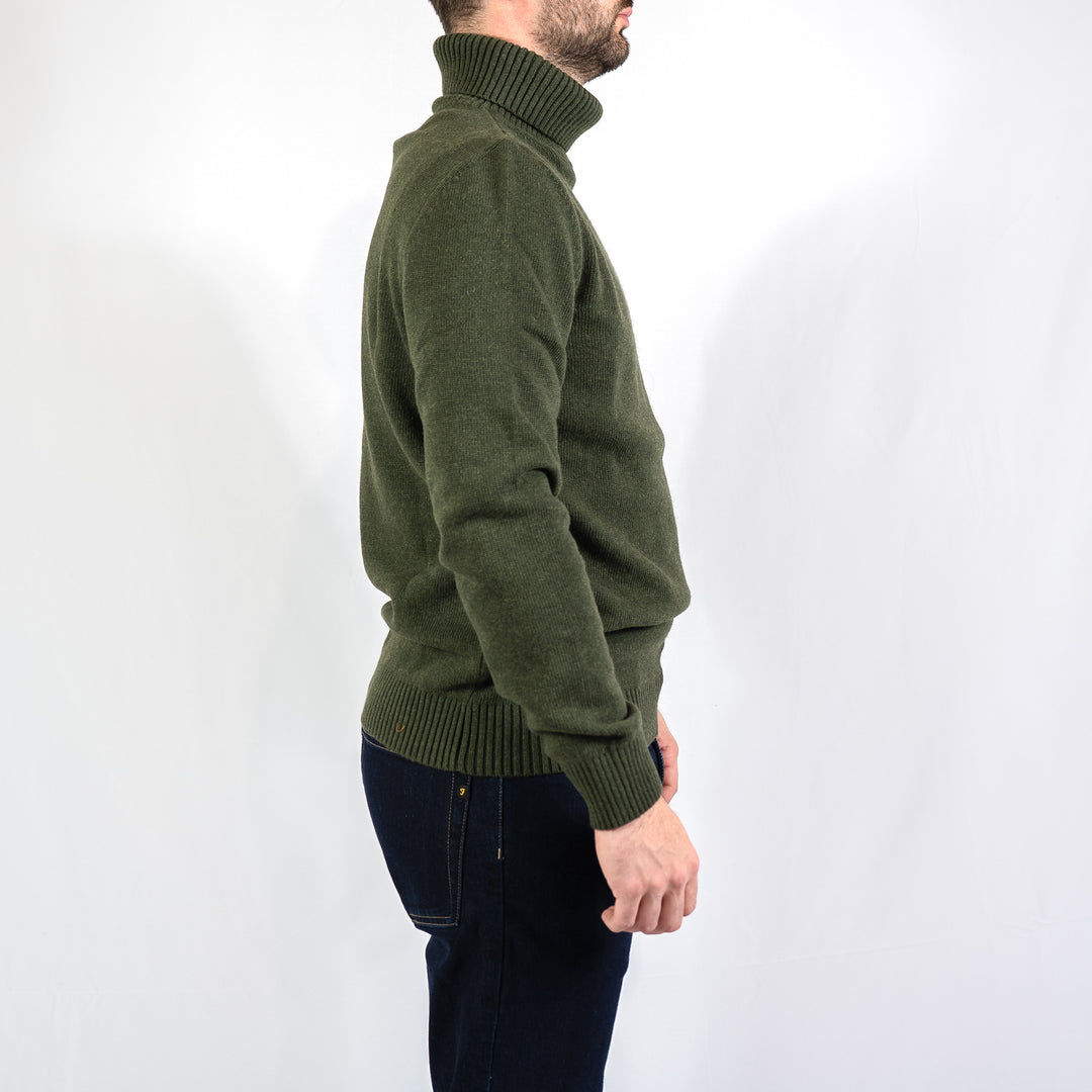 Kelp roll neck jumper - olive