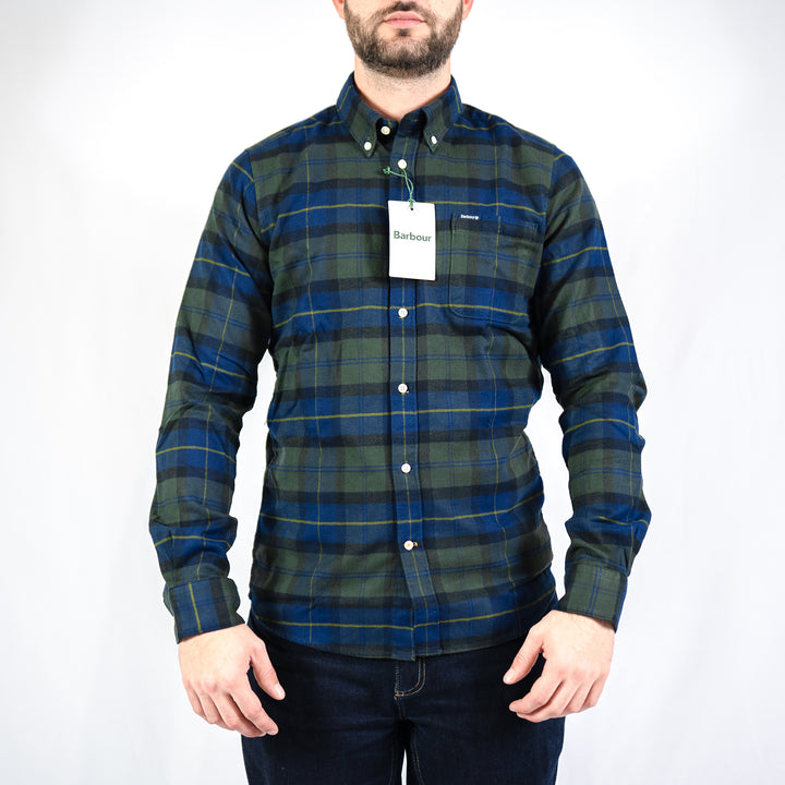 Keyloch tailored tartan shirt - olive night