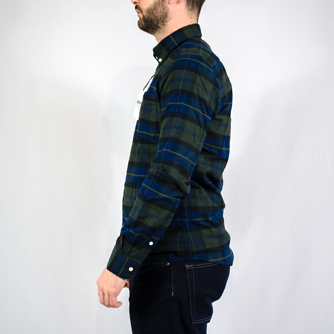 Keyloch tailored tartan shirt - olive night