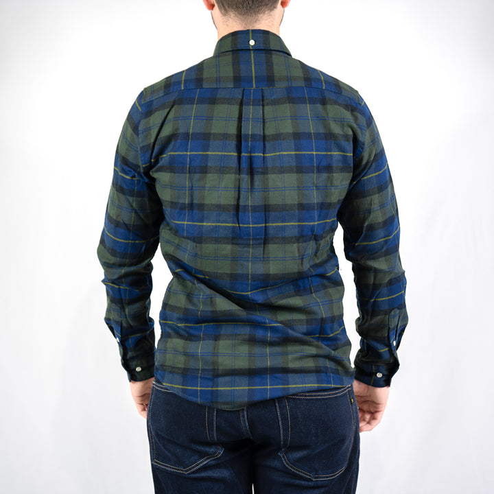 Keyloch tailored tartan shirt - olive night
