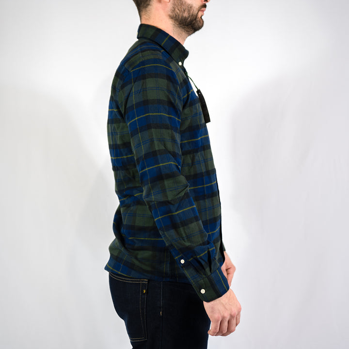 Keyloch tailored tartan shirt - olive night
