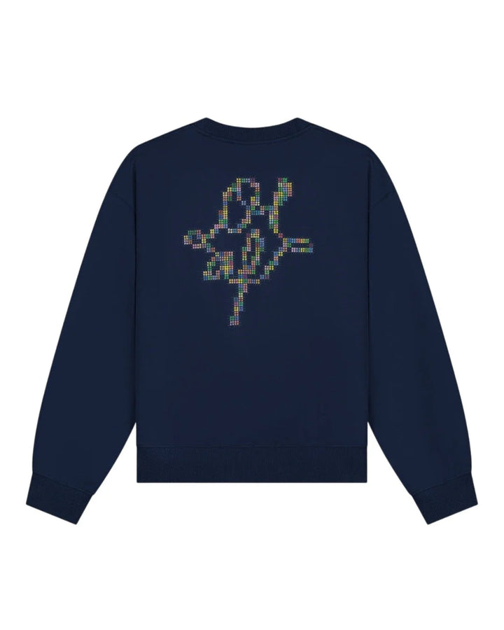 Dotted Monogram Crewneck - navy