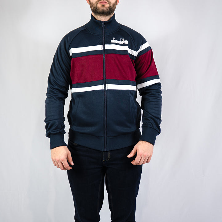 Jacket 80s - blue denim / optical white