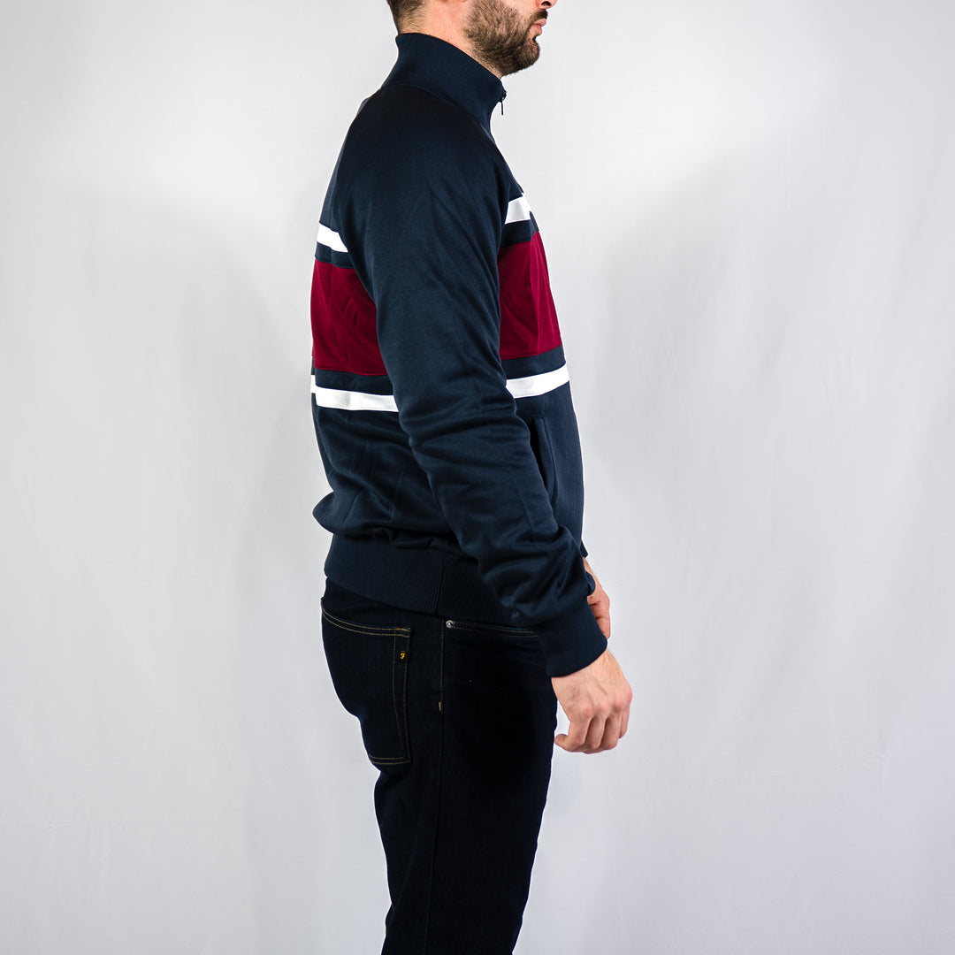 Jacket 80s - blue denim / optical white
