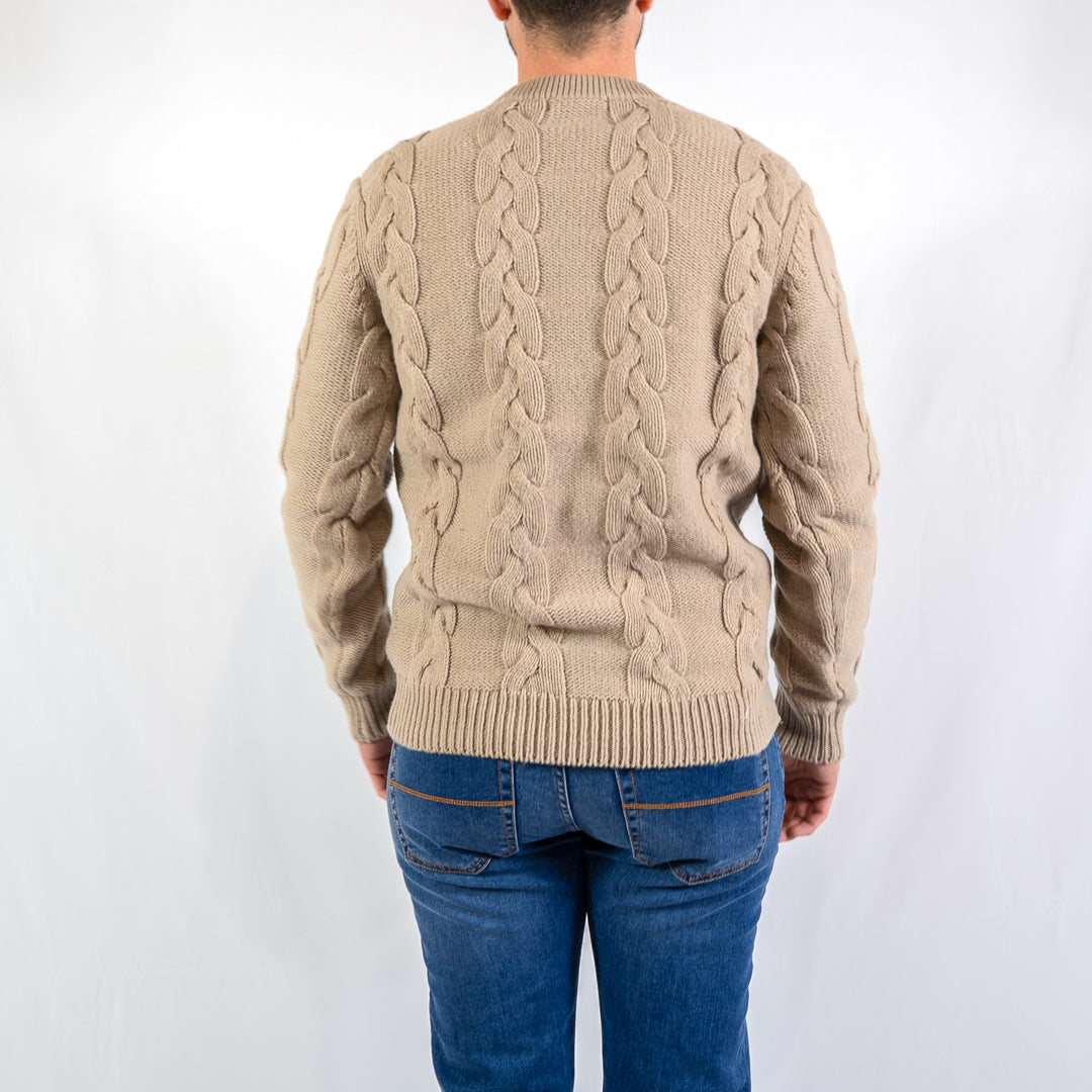 Chuncky cable knit jumper - warm oat