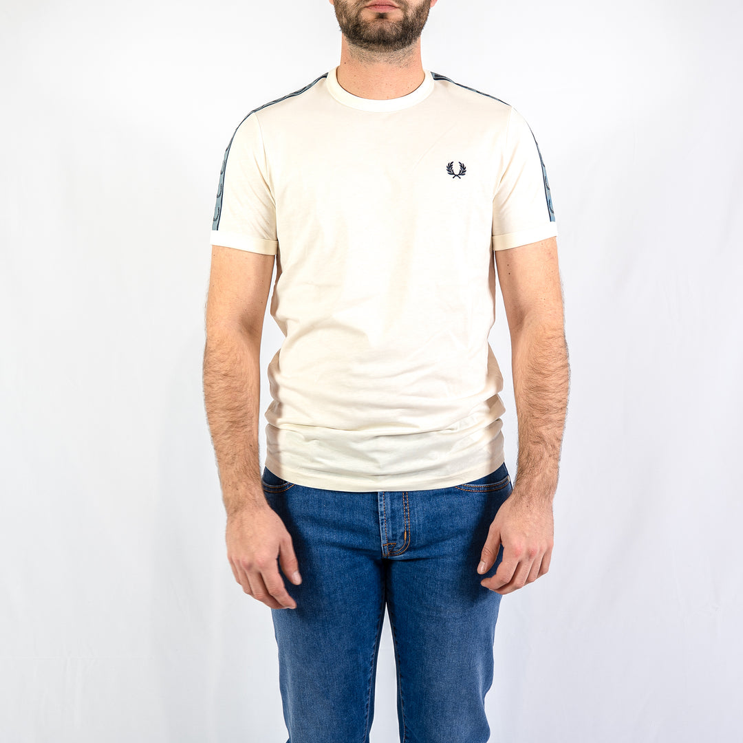 Contrast tape ringer t-shirt - Ecru