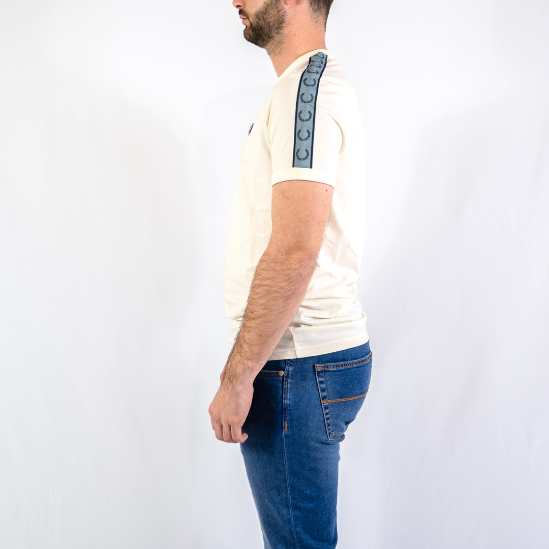 Contrast tape ringer t-shirt - Ecru