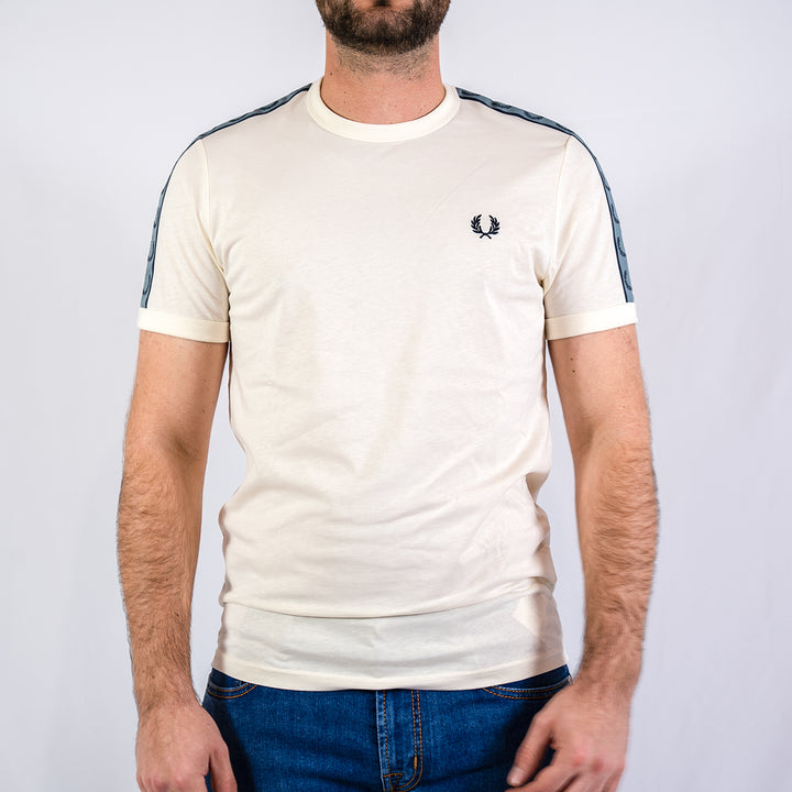 Contrast tape ringer t-shirt - Ecru