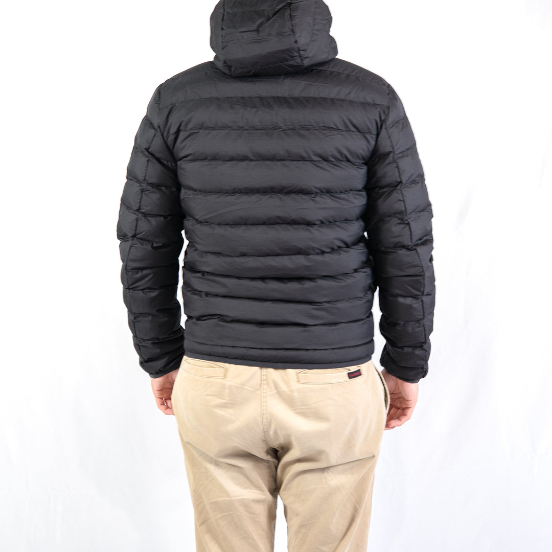 Hooded insulated jacket - black