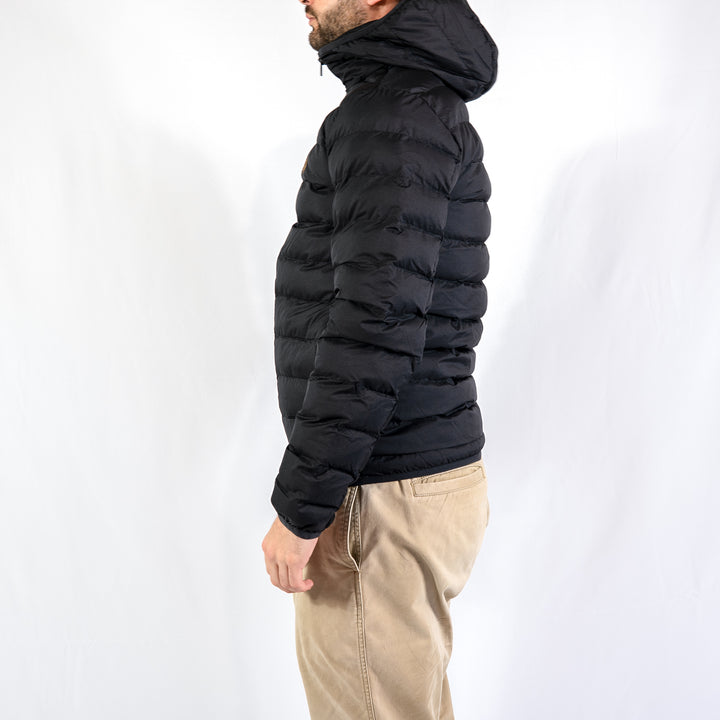 Hooded insulated jacket - black