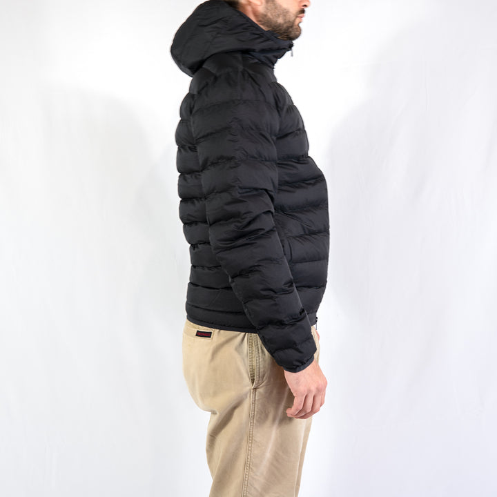 Hooded insulated jacket - black