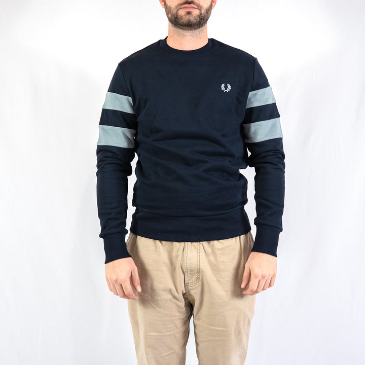 Peached tipped sleeve sweatshirt - navy