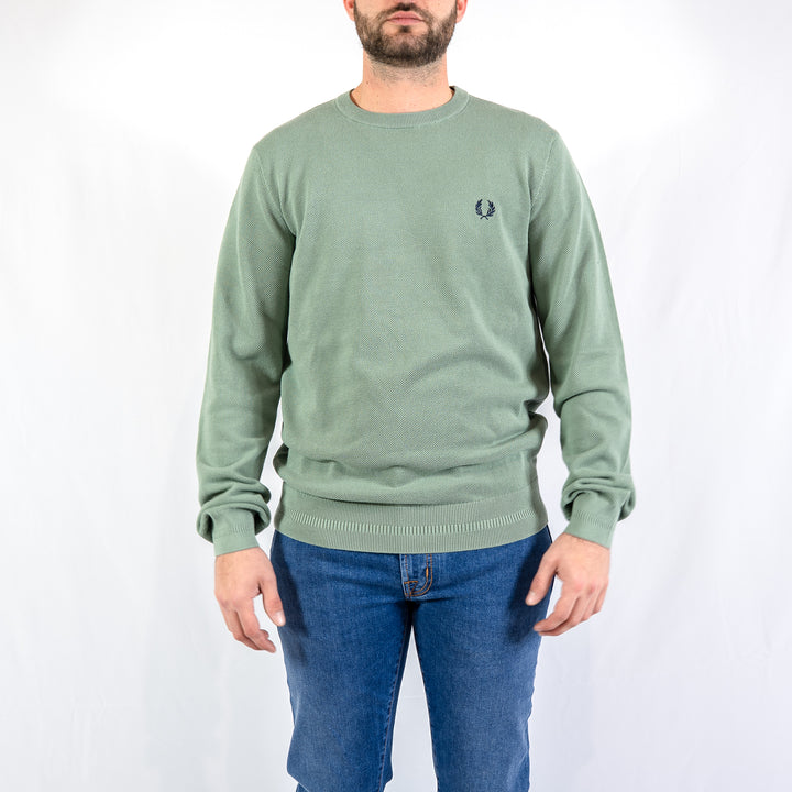Fred Perry - Pique stitch jumper - bayleaf