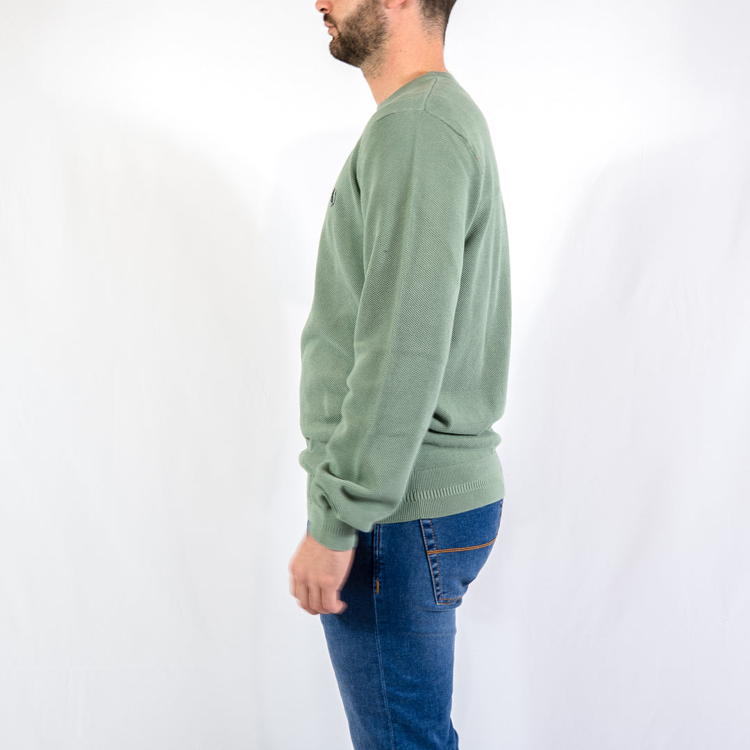 Fred Perry - Pique stitch jumper - bayleaf