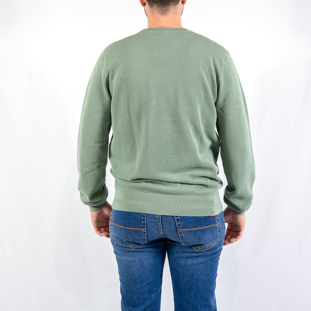 Fred Perry - Pique stitch jumper - bayleaf