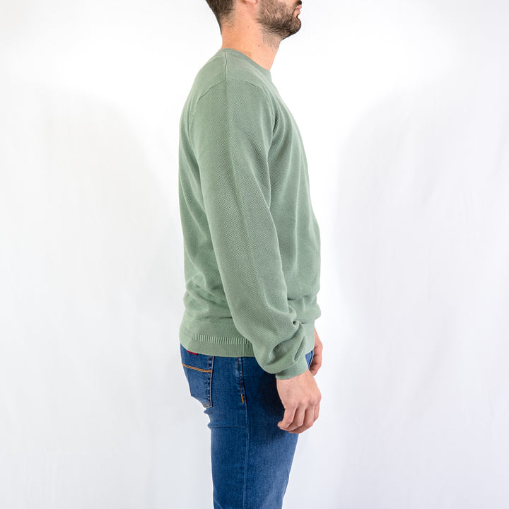 Fred Perry - Pique stitch jumper - bayleaf