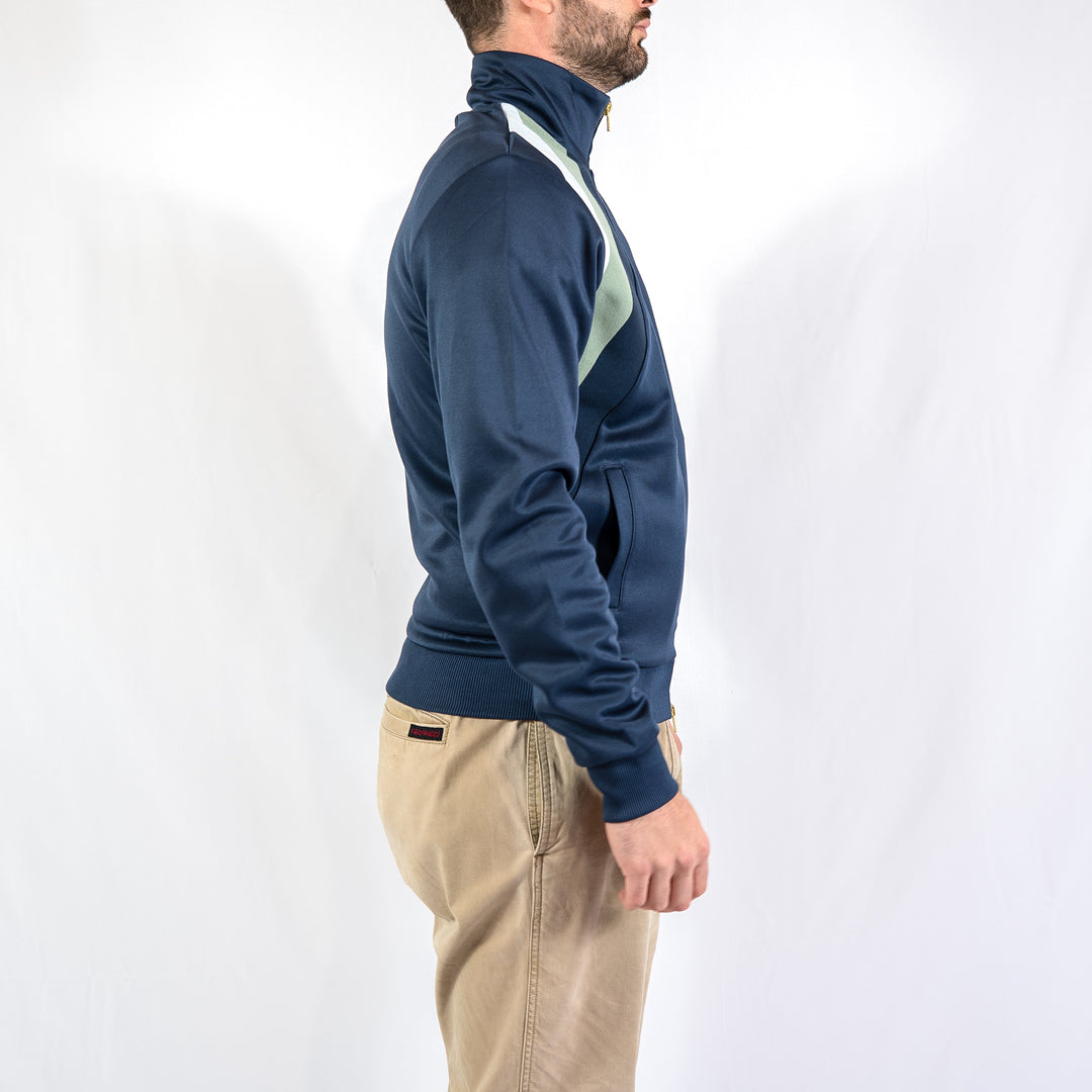 Striped panel track jacket - dark airforce