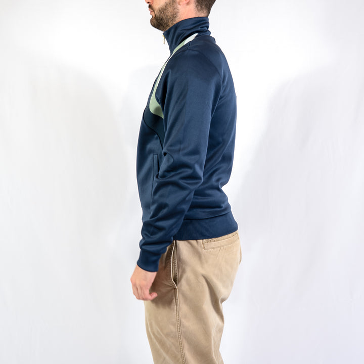 Striped panel track jacket - dark airforce