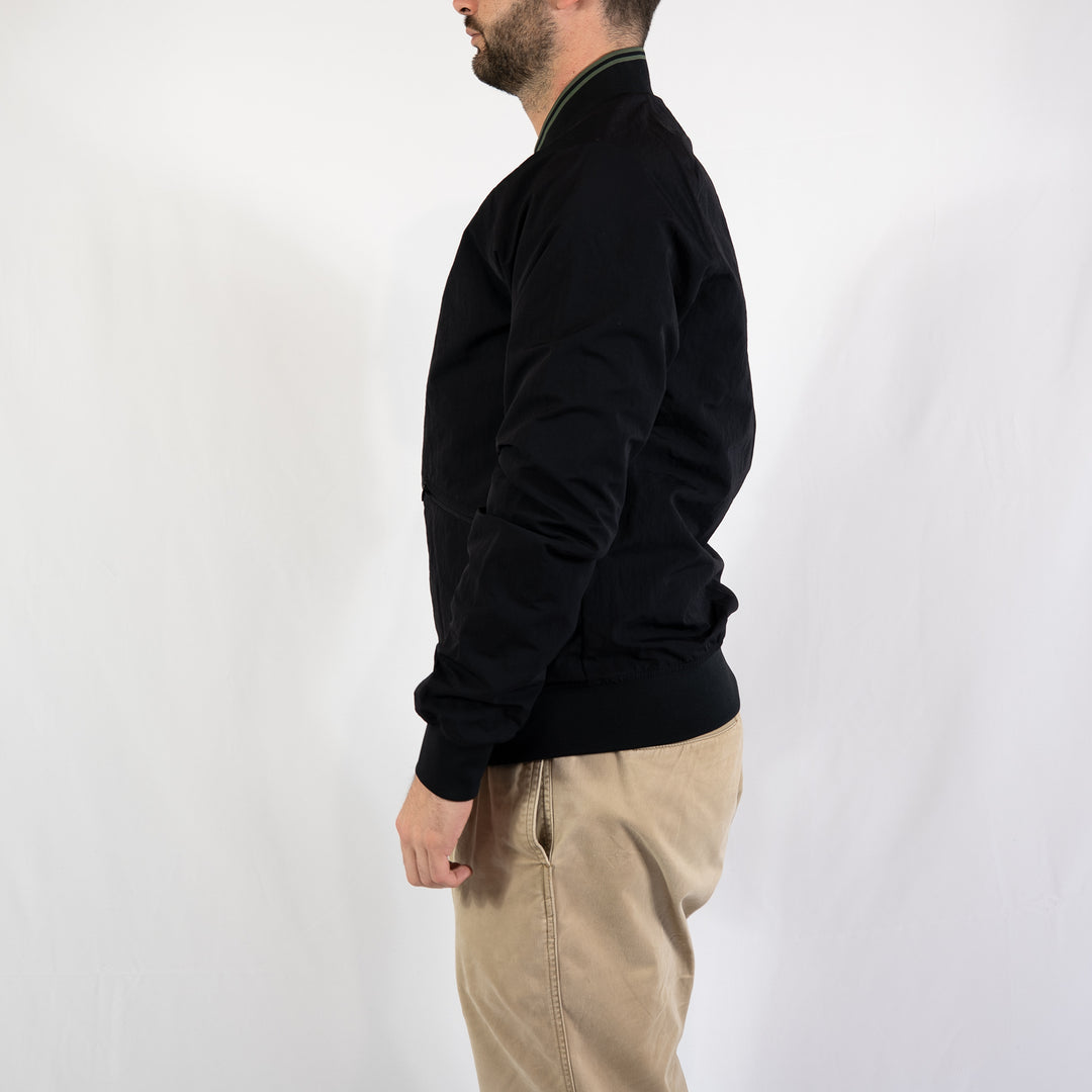 Tipped Taslan tennis bomber jk - black