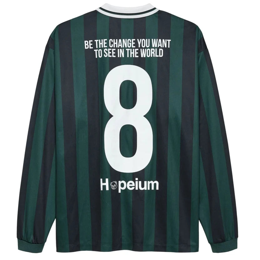 Gestreept voetbalshirt met lange mouwen / combi a