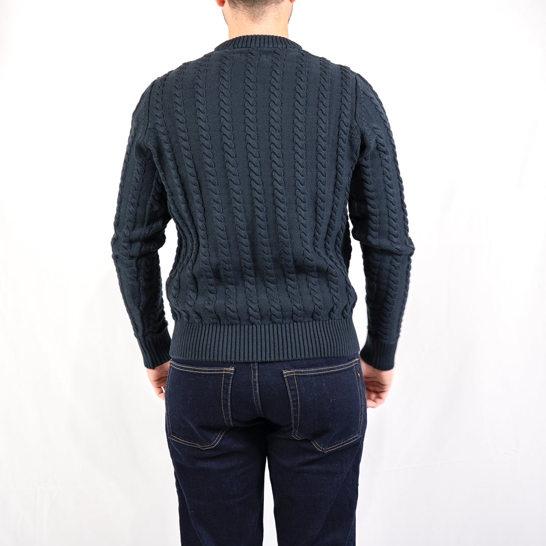 Knight cable sweater - true navy