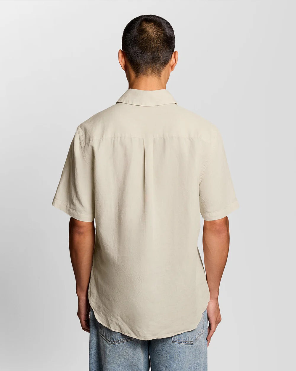 Short sleeve linen blend shirt - cove
