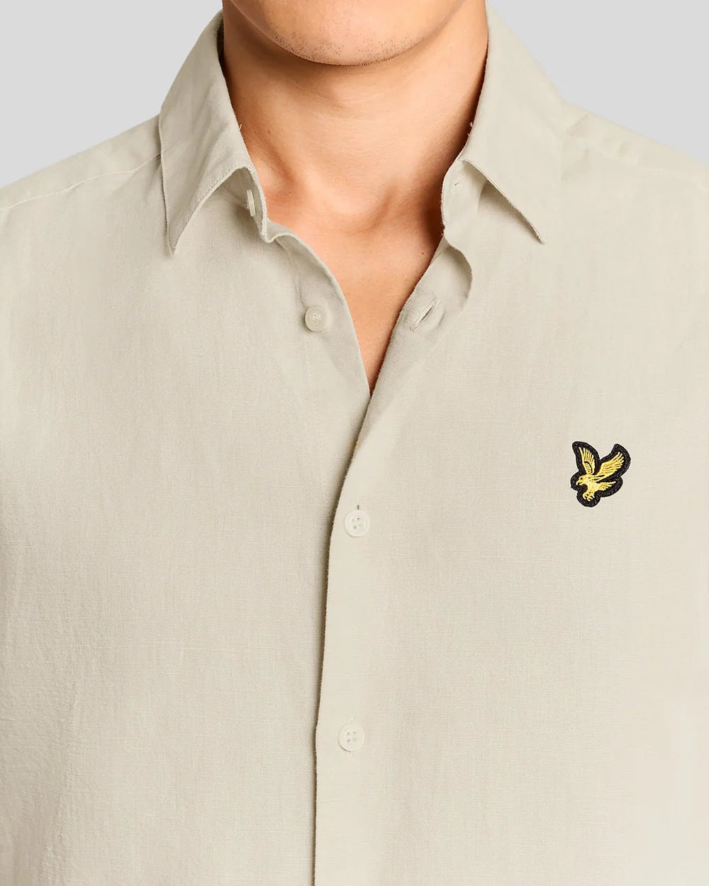 Short sleeve linen blend shirt - cove