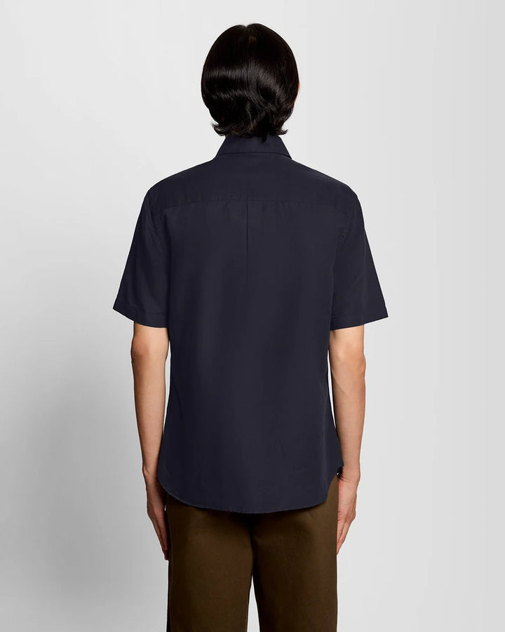 Shirt sleeve linen blend shirt - dark navy