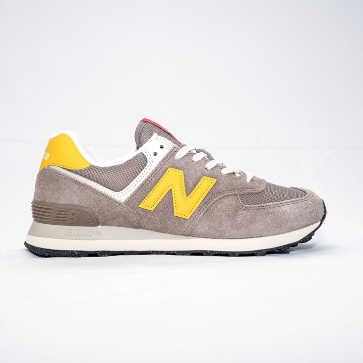 574 - taupe et jaune