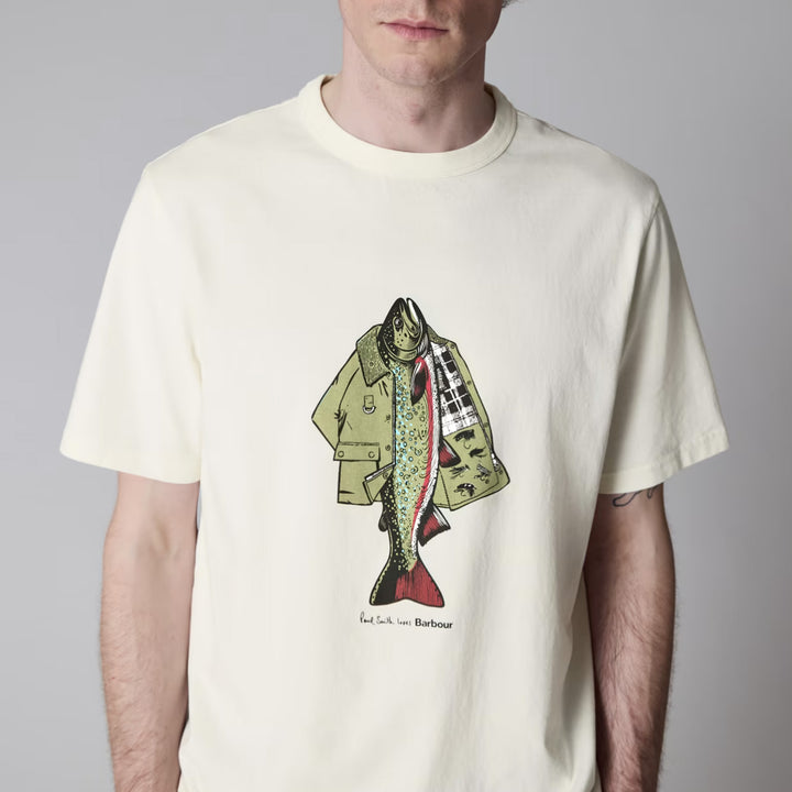 Barbour x Paul smith fishing jacket t-shirt / whisper white