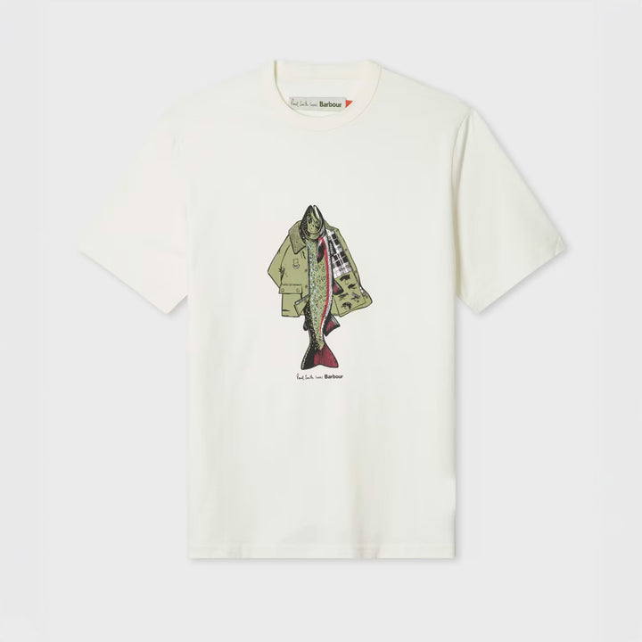 Barbour x Paul smith fishing jacket t-shirt / whisper white